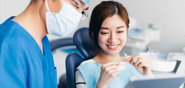 lady at a dental office