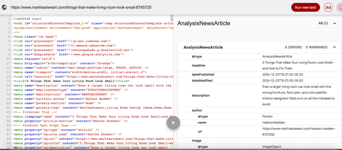 Schema Markup example